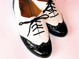 Vintage Candies Black and White Wingtip Shoes - Patent Leather ...