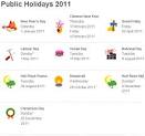 Cogito ergo scribo: Public holidays 2011
