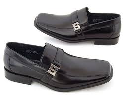 Mens Leather Dress Shoes Buckle Loafers Slip On Black Dressy Free ...