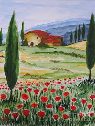 Blooming Poppy In Tuscany Painting by Christine Huwer - Blooming ... - blooming-poppy-in-tuscany-christine-huwer