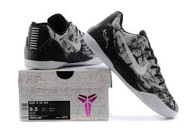 Nike Zoom Kobe IX(9) EM XDR Mens Basketball shoes - Black/Grey/Wht ...