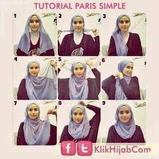 Cara memakai jilbab paris terbaru