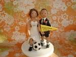 Customized Soccer Wedding Cake Topper by mudcards on Etsy