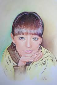 Portrait - 30 x 40 cm - Pastell - Portrait - <b>WALDEMAR POPP</b> - Kunst, Malerei, <b>...</b> - Portrait-einer-Frau