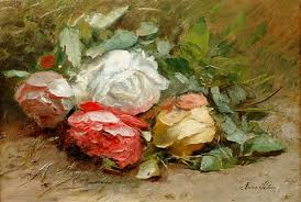 Anna Peters - Gemälde Kunstdruck Stilleben mit aufblühenden Rosen - stilleben_mit_aufbluehenden_rosen_k030188