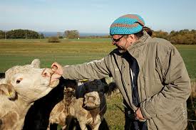 Marco Matuschak mit der handzahmen Kuh Nr. 308