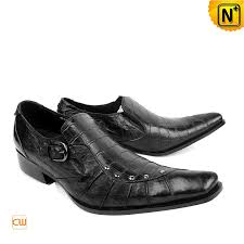 Mens Designer Black Leather Dress Shoes CW701105 | CWMALLS