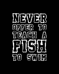 Image result for Never offer to teach fish to swim