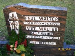 Grab von Anni Walter (geb. Flessner) (02.11.1935-26.04.2004 ...
