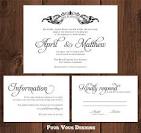 Classic Wedding Invitation Suite with RSVP card by PourVousDesigns