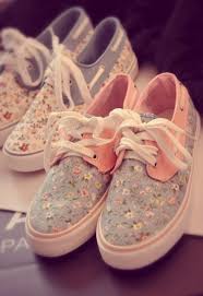 Shoes: print, sneakers, flowers, blue, pink, vintage, love, best ...