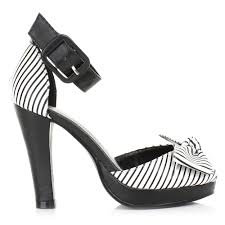 Womens TUK Shoes Marina Sandals Starlet Heel Black White Peep TOE ...