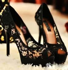 Black lace heels, peep-toe #shoes | SHOES!!! <3 | Pinterest ...