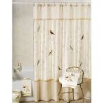 Gilded Bird Embroidered Shower Curtain and Hooks