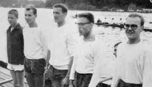 Dreimaliger Deutscher Meister 1961 bis 1963 im \u0026quot;Lgw.-Vierer-mit\u0026quot;, die Lübecker RG von 1885, hier 1963 mit Stm. Jens Hornemann, Joachim Strehl, ...