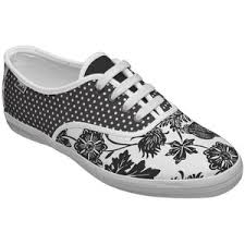 Keds Women Floral Black White Funky Canvas Shoes from Zazzle ...