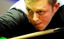 Mark Allen focuses for a shot on his way to a break of 146 in the second ...
