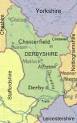 Map showing where Derbyshire