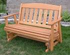 Amish 5' Glider Bench Mission Wood Patio Furniture Stained Oak | eBay