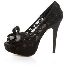 Chinese Laundry black lace peep toe pumps - Polyvore