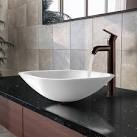 VGT206-Square-Shaped White Phoenix Stone Vessel Sink w/ Oil Rubbed ...
