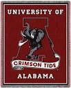 University of Alabama, CRIMSON TIDE Throw Blanket at Art.