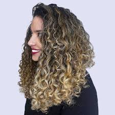 Balayage highlights on curly hair