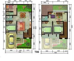Gambar Sketsa Denah Desain Rumah Sederhana 2 Lantai