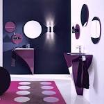 Luxurious White and Purple Bathroom Design for Spacious Bathroom ...