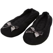 Black towelled ballet slippers - Totes - Polyvore