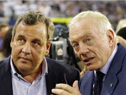 New Jersey Governor Chris Christie Watching Giants Game With Dallas Cowboys Owner Jerry Jones. New Jersey Governor Chris Christie Watching Giants Game With ... - new-jersey-governor-chris-christie-watching-giants-game-with-dallas-cowboys-owner-jerry-jones