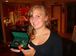 picture: Amanda Sublett, my niece, displays her silver medal from the Canadian Games - mrpartyamanda