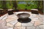Interesting Large Bowl Fire Pit And Seating On Slice Stone ...