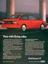 1989 Ford Escort GT Coupe Classic Vintage Print Ad