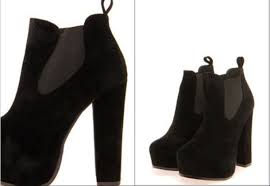 New Ladies Black Platform Womens Block High Heel Chelsea Boots ...