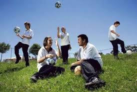 On the ball: Idris Mustafovski, Elena Manevska, Veasna Men, Vaelua Tafili and Kliment Coceski, from left, agree that soccer is the football of choice at ... - school_soccer_wideweb__470x316,0