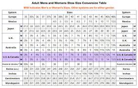 SHOE SIZE CONVERSION TABLE | eBay