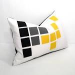 Black White Pillow Cover Yellow Grey Outdoor Cushion by Mazizmuse
