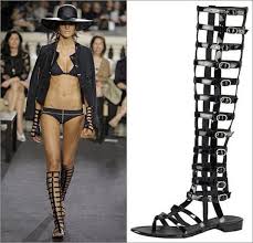 New 2013 Gladiator boots summer strappy knee high bootie flats ...
