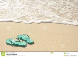 Green Flip Flops On Beach Royalty Free Stock Photo - Image: 23388485