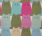 Quiet Cats - Green and Pink - Kobayashi | Fabric | Japanese Fabric ...