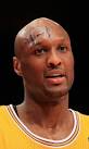 Lamar Odom with a clear bandage on his forehead.