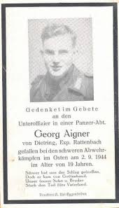 Totenzettel: Unteroffizier Georg AIGNER (2. Weltkrieg ... - Aigner_Georg