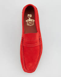 Florsheim by duckie brown Suede Penny Loafer Red in Red for Men ...