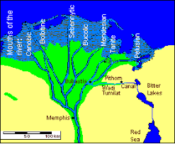 Map showing the Nile delta and