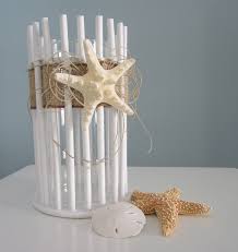 Beach Decor Candle Holder Or Vase - Lg. Nautical Decor White ...