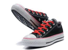 Converse All Star New Century Series Black Low Top With Red Laces ...
