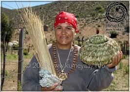Rosa Dominguez, Kumeyaay, San Antonio Necua Kumiai Indigenous community, Baja California, Mexico, weaves traditional Native American California Indian ... - Rosa_Dominguez