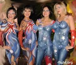 Australia girls in body paint