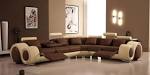Contemporary brown leather sofa sets for living room with brown ...
